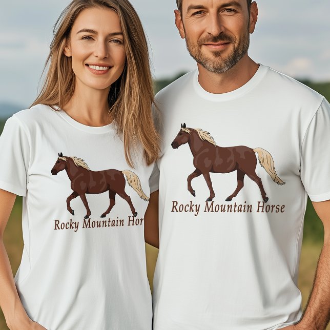 Choklad Flaxen Rocky Mountain Horse Gazed Tröja (Chocolate Flaxen Rocky Mountain Horse Gaited T-Shirt)