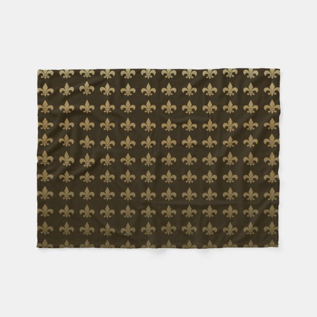 Choklad Fleur de lis Fleecefilt (Framsidan (Horisontell))