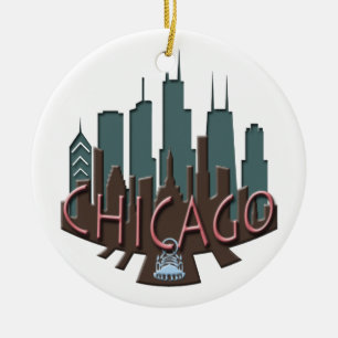 Choklad för Chicago horisontnewwave Julgransprydnad Keramik