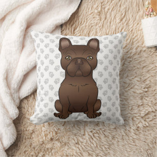 Choklad Fransk Bulldog / Fransk Bulldogg Hund & Ta Kudde
