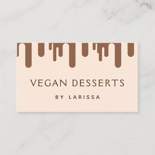 Choklad Frosta Drip Vegan Dessert Social Media Visitkort (Framsida)