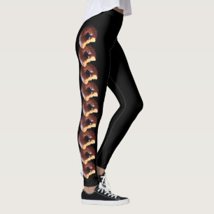 Choklad Frostat Gult Kummel Donut med Bita ut Leggings