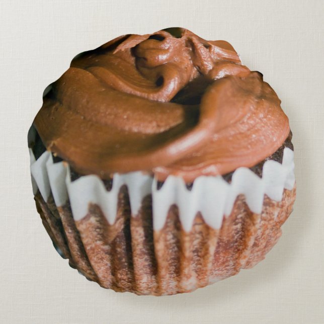 Choklad Frosted Cupcoa Fotography Rund Kudde (Baksidan)