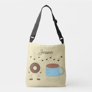 Choklad Frosted Donut & Coffee Mugg Dancing: Axelväska