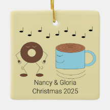 Choklad Frosted Donut & Coffee Mugg Dancing: