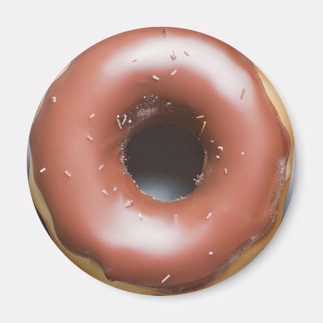 Choklad Frosted Donut med Sprinkles Magnet (Framsidan)