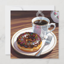 Choklad Frosted Donut och Coffee