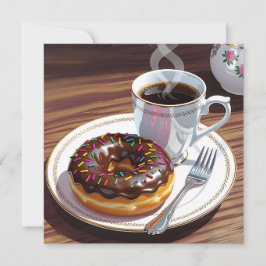 Choklad Frosted Donut och Coffee