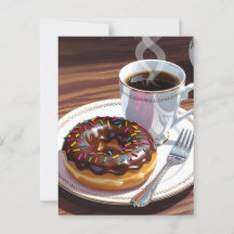 Choklad Frosted Donut och Coffee