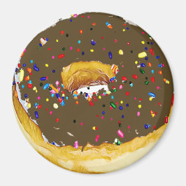 Choklad Frosted Donut Sprinkles Magnet