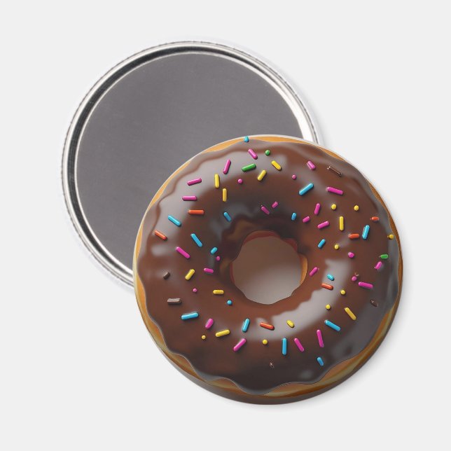 Choklad Frosted Donuts med Sprinkles Magnet (Front/Back)