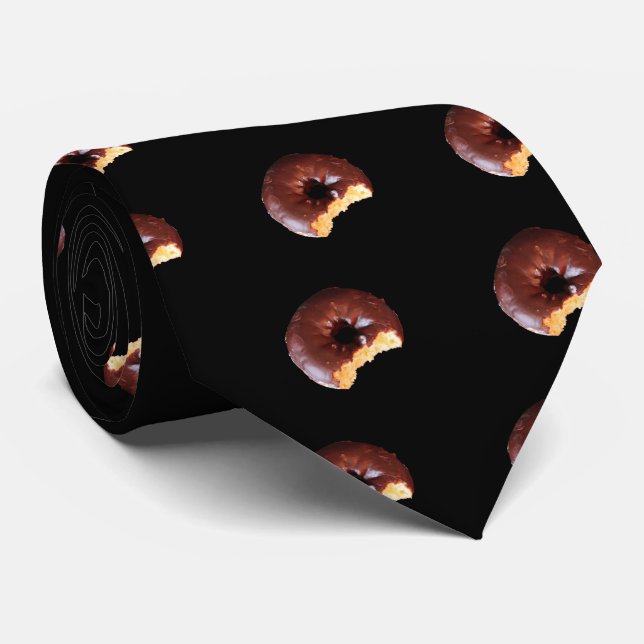 Choklad Frosted Gult Cake Donut Tie Slips (Rullad)