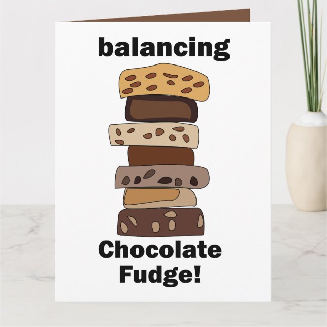 Choklad Fudge Efterrätt Balanserar Roligt Kort (Framsida)