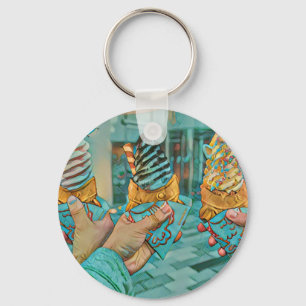 Choklad glass nyckelring