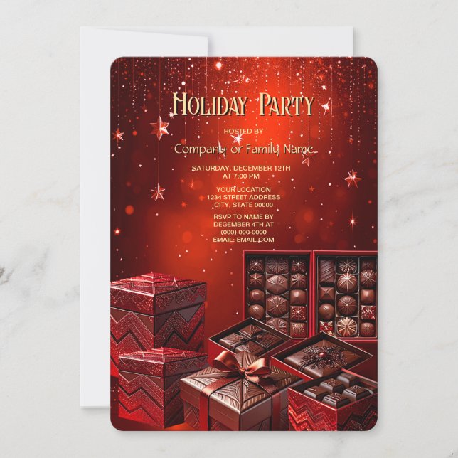 Choklad Godis Jul Högtidlig Inbjudan (Framsida)