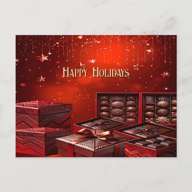 Choklad Godis Jul Holiday Julkort Vykort (Framsida)