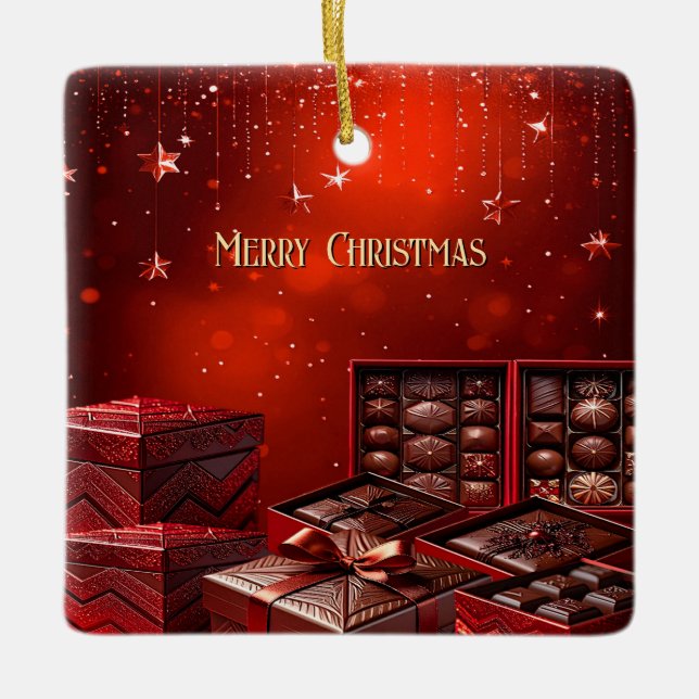Choklad Godis Jul Holiday Ornament (Framsida)