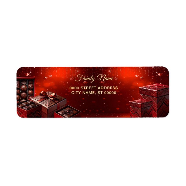 Choklad Godis Jul Returadress Etikett (Framsidan)