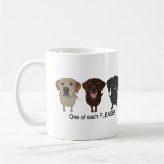 Choklad, gult och svart Labrador Retriever Kaffemugg