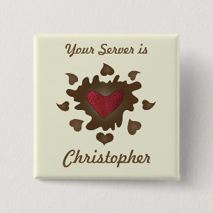 Choklad Heart Employee Badge Knapp