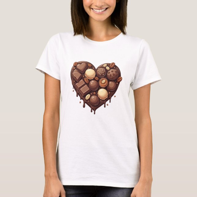 Choklad Heart T Shirt (Framsida)