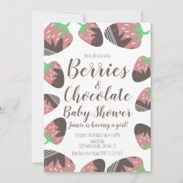 Choklad Jordgubb Frukt Bär Bebis Shower Inbjudan