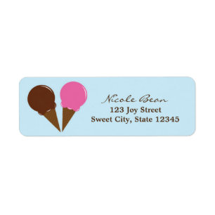 Choklad & Jordgubb Glass Adressetiketter Returadress Etikett