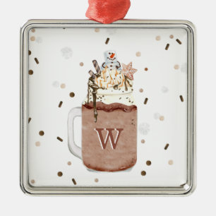 Choklad jul Snögubbe Milkshake Monogram Julgransprydnad Metall