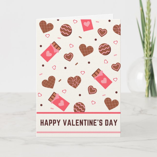 Choklad & Kakor Glad Alla Hjärtans Dag Kort (Framsida)