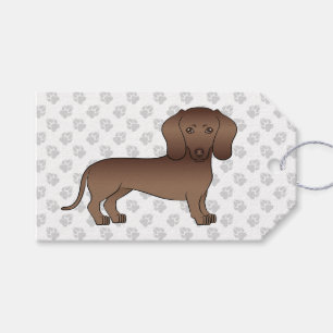 Choklad Korthårig Dachshund Tecknad Hund & Tassar Presentetikett