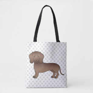 Choklad Korthårig Dachshund Tecknad Hund & Tassar Tygkasse