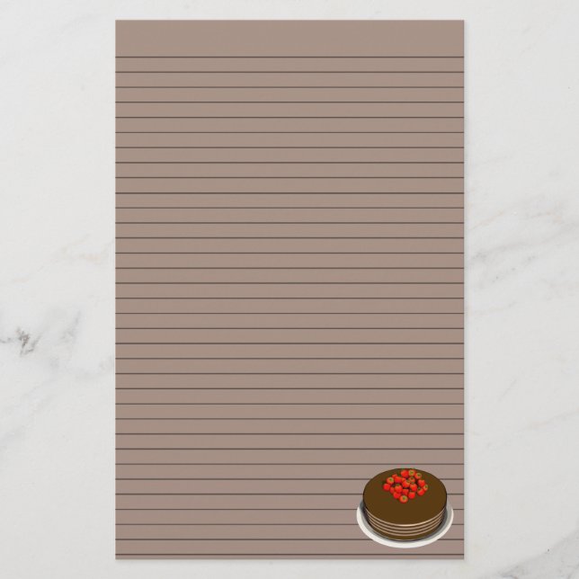 Choklad kummelförråd - linjer (tillval) brevpapper (Framsida)