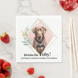 Choklad Lab Bröllop Hund Foto Servetter