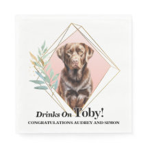 Choklad Lab Bröllop Hund Foto Servetter