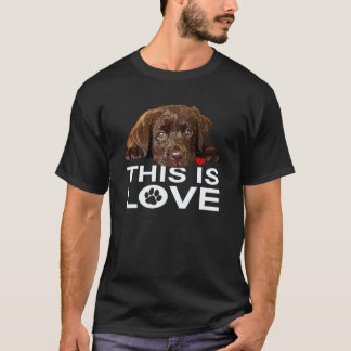 Choklad Lab Det här är kärlek Hund Brun Labrador R T Shirt