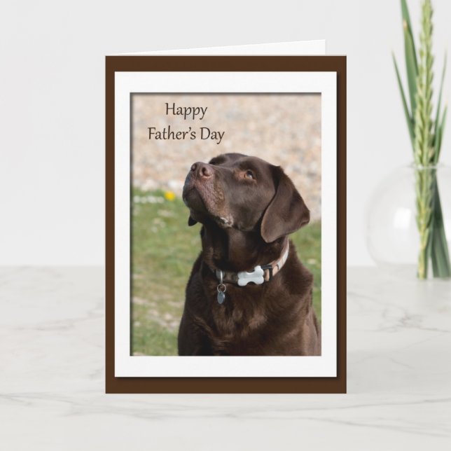 Choklad Lab Hund Blank Fars dag-kort Kort (Framsida)