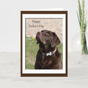 Choklad Lab Hund Blank Fars dag-kort Kort