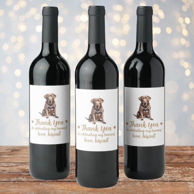 Choklad Lab Hund Jag Gör Också Bröllops Vin Etiket Vinflaska Etikett (Skapare uppladdad)