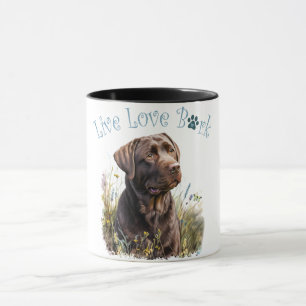 Choklad Lab Hund Mamma Blommig Mugg