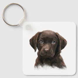 Choklad Lab-Hund Nyckelring