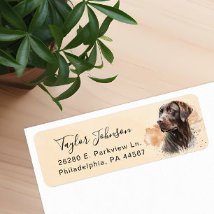 Choklad Lab Hund Returadressetikett Returadress Etikett