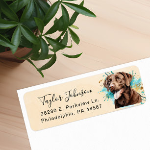 Choklad Lab Hund Returadressetikett Returadress Etikett