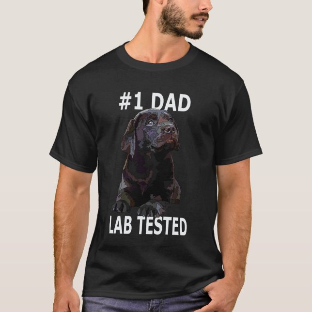 Choklad Labb Pappa Labb Fader Labrador Apporter T Shirt (Framsida)