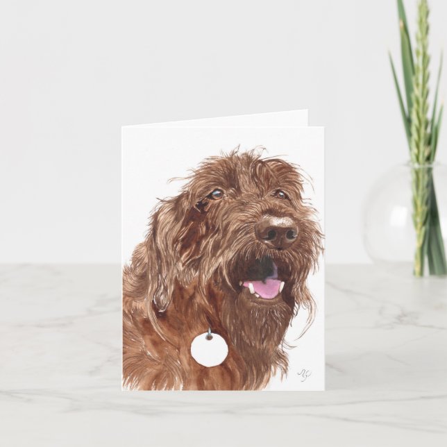 Choklad Labradoodle #1 Notecards Kort (Framsida)