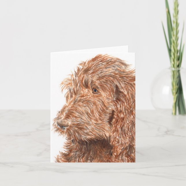 Choklad Labradoodle #2 Notecard Kort (Framsida)