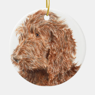 Choklad Labradoodle Julgransprydnad Keramik