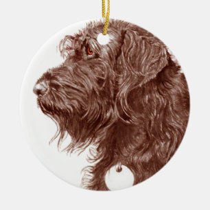 Choklad Labradoodle Julgransprydnad Keramik