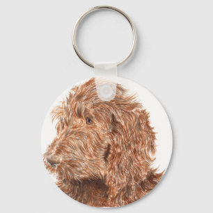 Choklad Labradoodle Nyckelring