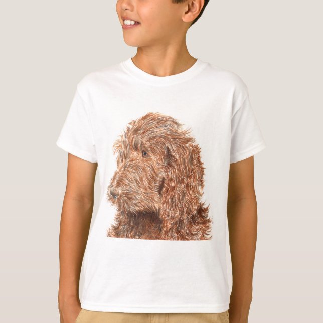 Choklad Labradoodle T Shirt (Framsida)