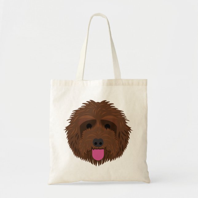Choklad Labradoodle Tygkasse (Framsidan)